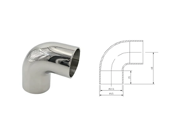 Tube Elbow 90° Radiused For Tube Φ45