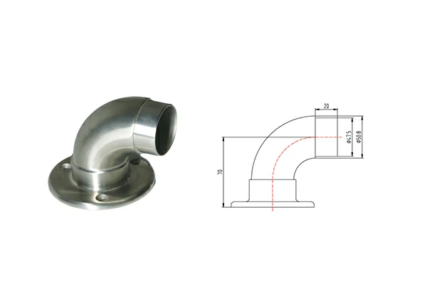 Flush Joiner 90 ° Radiused With Flange For Tube Φ50.8