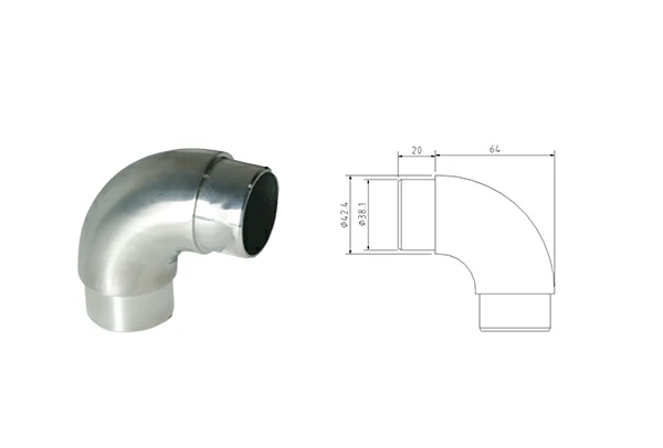 Flush Joiner 90 ° Radiused For Tube Φ42.4