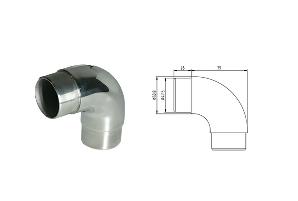 Flush Joiner 90 ° Radiused  For Tube Φ50.8