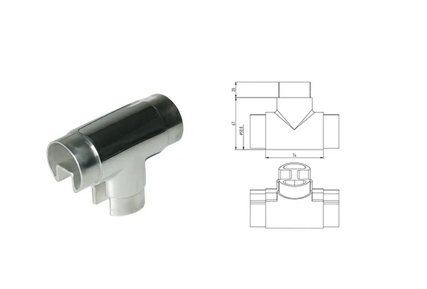 Slotted Tube Joiner Tee For Tube Φ50.8