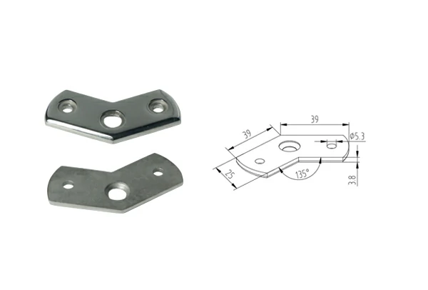 Handrail  Plate  For Flat Tube