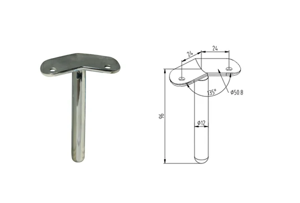 Handrail  Support 135° For Tube Φ50.8
