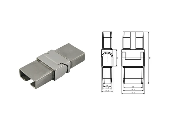Rectangular Tube Joiner Adjustable For Tube 40×20 - KeLin Manchinery